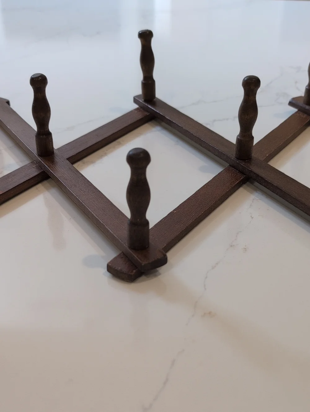 Vintage Brown Expandable Wooden Wall Peg Rack Home Organization Decor